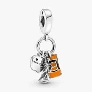 Symbols of New York City Dangle Charm For Pandora Bracelet Sterling Silver